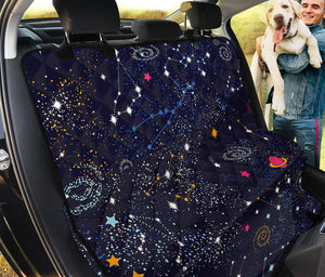 Zodiac Star Signs Galaxy Space Print Pet Car Back Seat Cover