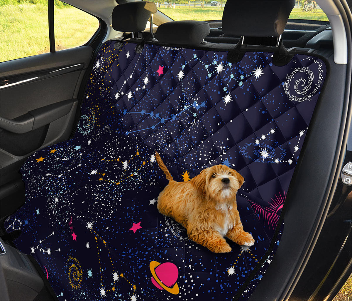 Zodiac Star Signs Galaxy Space Print Pet Car Back Seat Cover