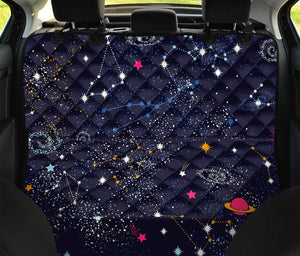 Zodiac Star Signs Galaxy Space Print Pet Car Back Seat Cover