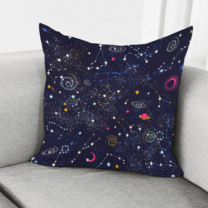 Zodiac Star Signs Galaxy Space Print Pillow Cover