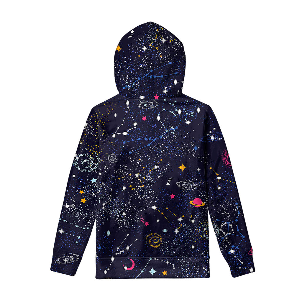 Zodiac Star Signs Galaxy Space Print Pullover Hoodie