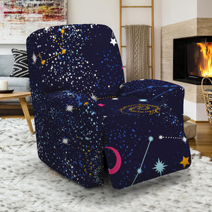 Zodiac Star Signs Galaxy Space Print Recliner Slipcover