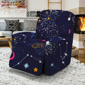 Zodiac Star Signs Galaxy Space Print Recliner Slipcover