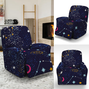 Zodiac Star Signs Galaxy Space Print Recliner Slipcover