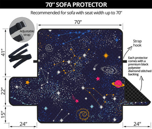 Zodiac Star Signs Galaxy Space Print Sofa Protector