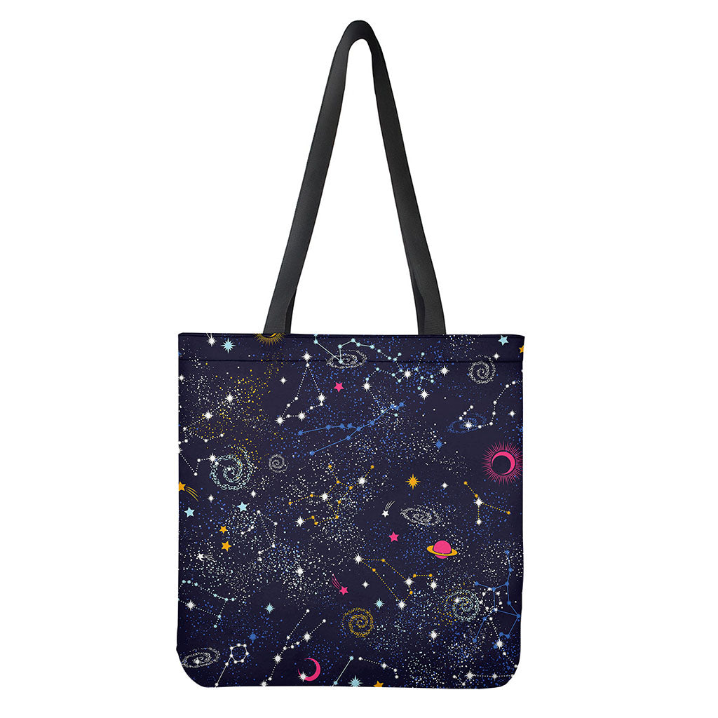 Zodiac Star Signs Galaxy Space Print Tote Bag