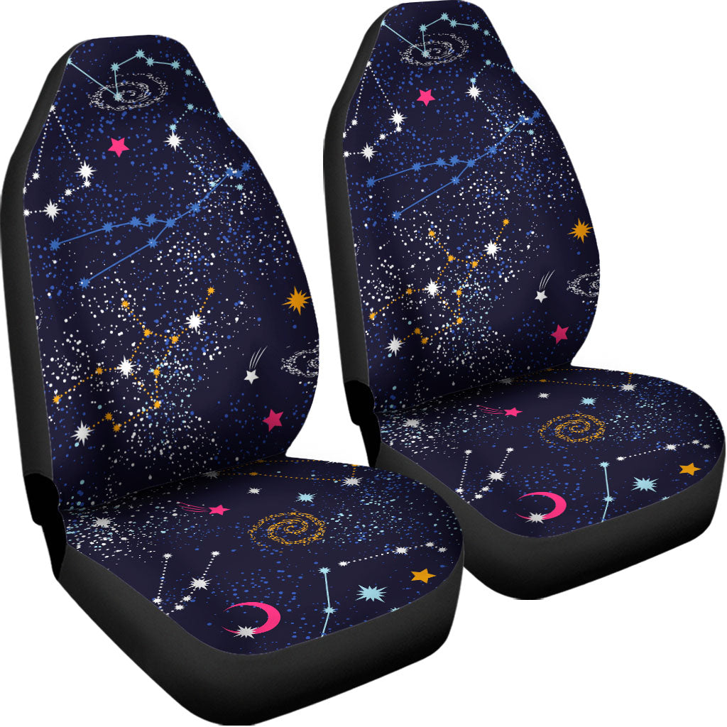 Zodiac Star Signs Galaxy Space Print Universal Fit Car Seat Covers