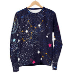 Zodiac Star Signs Galaxy Space Print Women's Crewneck Sweatshirt GearFrost