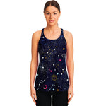 Zodiac Star Signs Galaxy Space Print Women's Racerback Tank Top