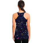 Zodiac Star Signs Galaxy Space Print Women's Racerback Tank Top