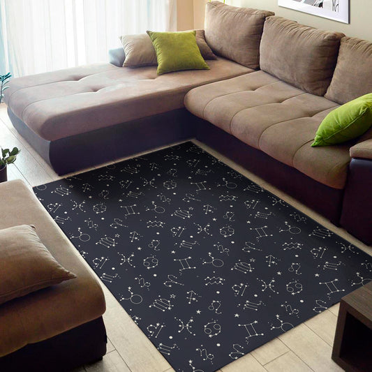 Zodiac Star Signs Pattern Print Area Rug