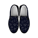 Zodiac Star Signs Pattern Print Black Slip On Shoes