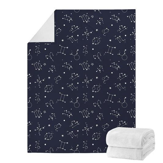 Zodiac Star Signs Pattern Print Blanket