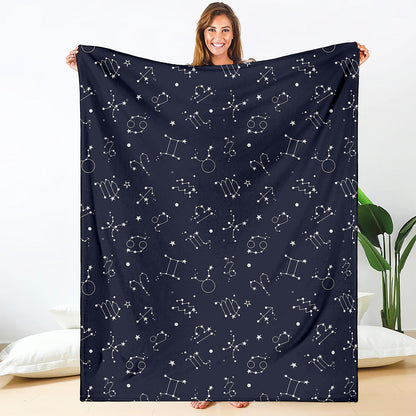 Zodiac Star Signs Pattern Print Blanket