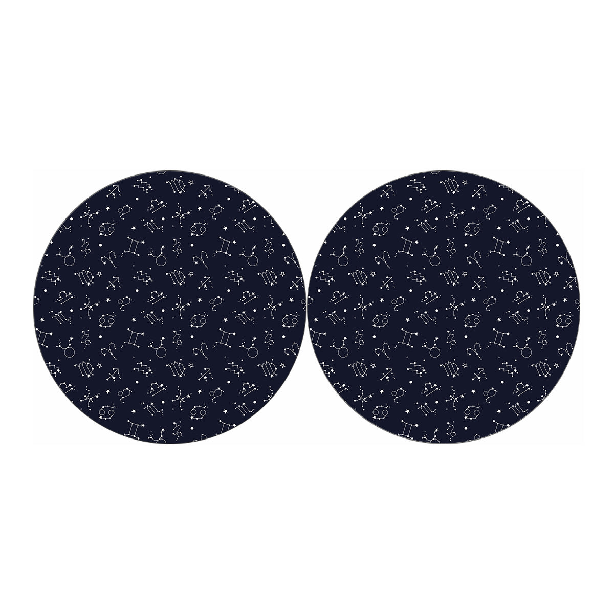 Zodiac Star Signs Pattern Print Car Coasters
