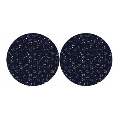 Zodiac Star Signs Pattern Print Car Coasters