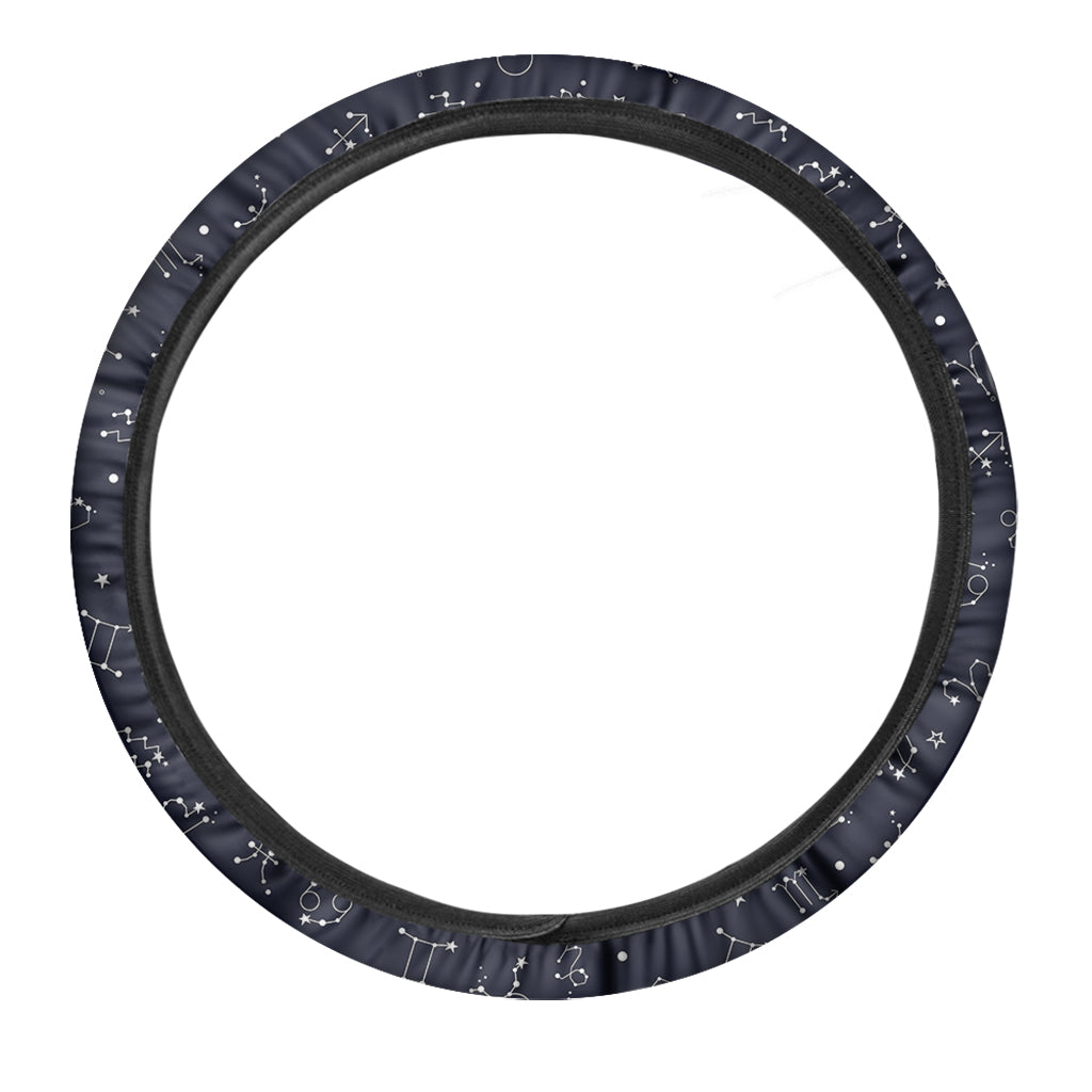 Zodiac Star Signs Pattern Print Car Steering Wheel Cover