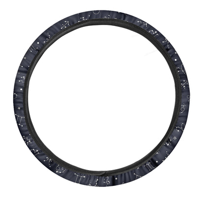 Zodiac Star Signs Pattern Print Car Steering Wheel Cover