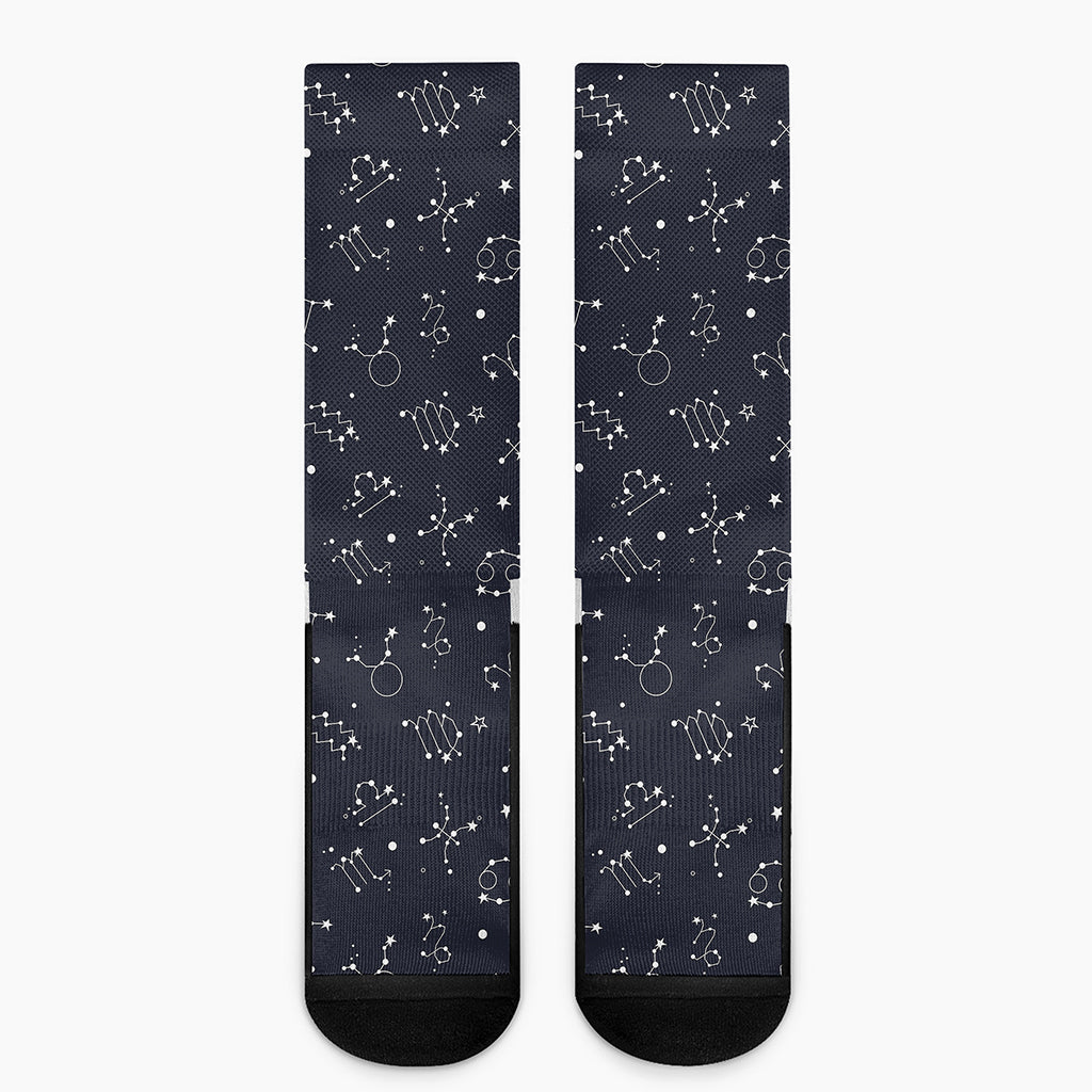 Zodiac Star Signs Pattern Print Crew Socks