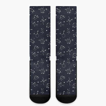 Zodiac Star Signs Pattern Print Crew Socks