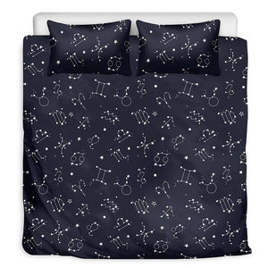 Zodiac Star Signs Pattern Print Duvet Cover Bedding Set
