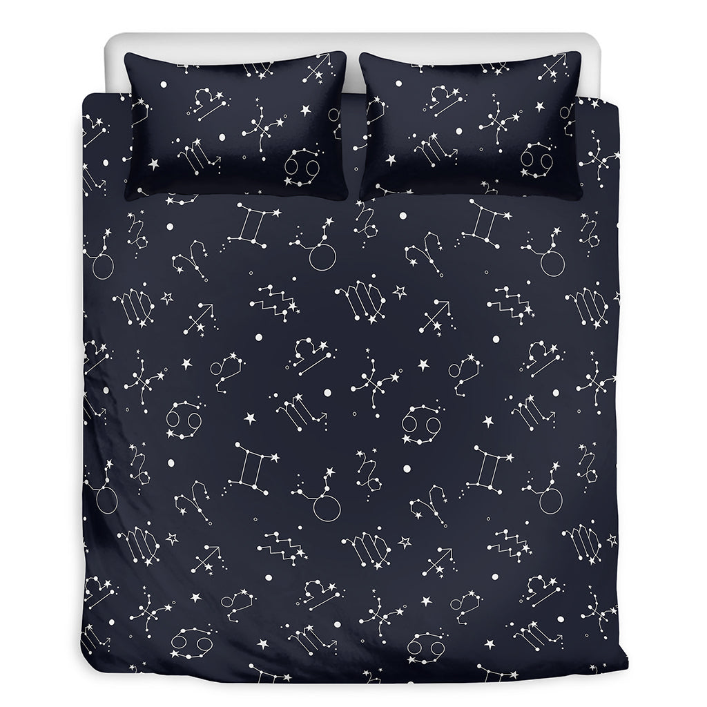 Zodiac Star Signs Pattern Print Duvet Cover Bedding Set