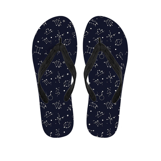 Zodiac Star Signs Pattern Print Flip Flops
