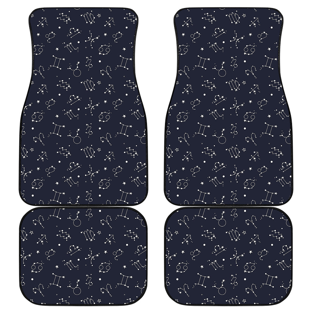 Zodiac Star Signs Pattern Print Front and Back Car Floor Mats