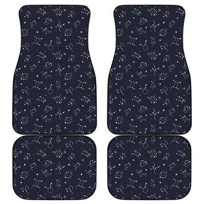 Zodiac Star Signs Pattern Print Front and Back Car Floor Mats