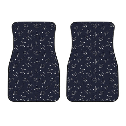 Zodiac Star Signs Pattern Print Front Car Floor Mats