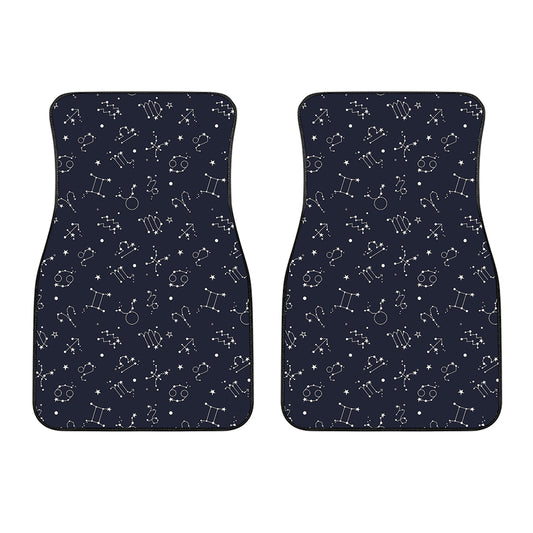 Zodiac Star Signs Pattern Print Front Car Floor Mats