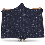 Zodiac Star Signs Pattern Print Hooded Blanket