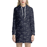 Zodiac Star Signs Pattern Print Hoodie Dress