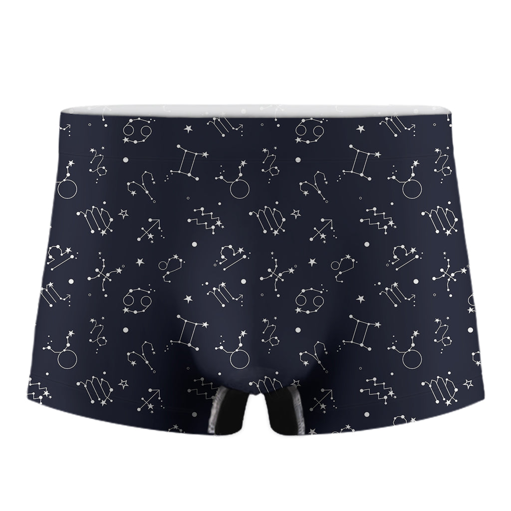 Zodiac Star Signs Pattern Print Men's Boxer Briefs