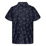 Zodiac Star Signs Pattern Print Men's Short Sleeve Shirt
