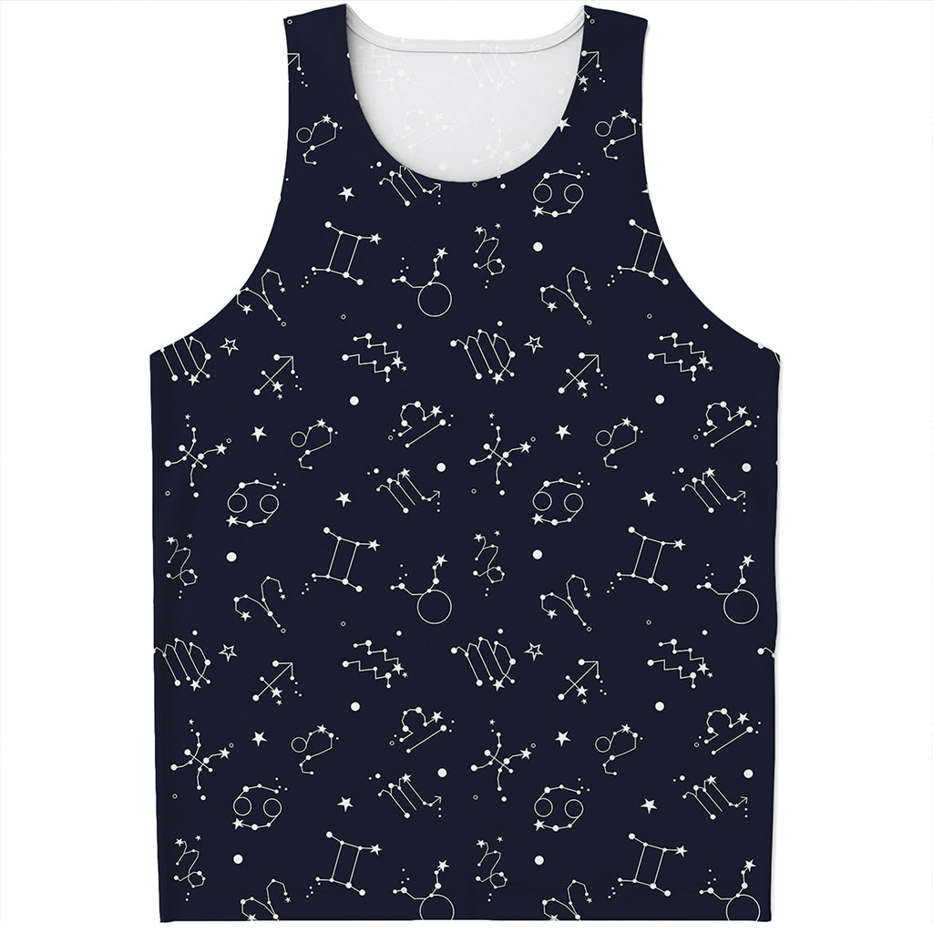 Zodiac Star Signs Pattern Print Men's Tank Top