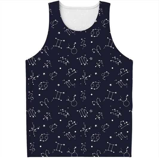 Zodiac Star Signs Pattern Print Men's Tank Top