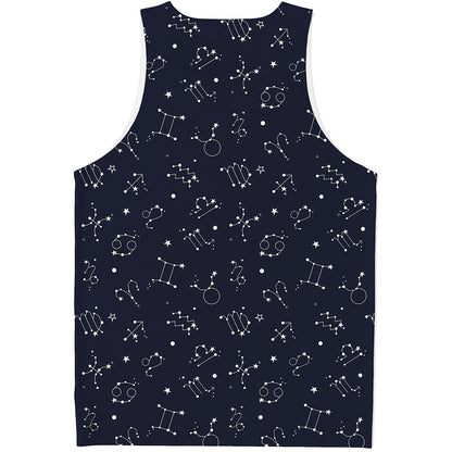 Zodiac Star Signs Pattern Print Men's Tank Top