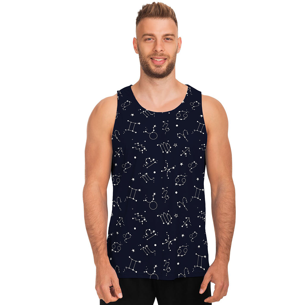 Zodiac Star Signs Pattern Print Men's Tank Top