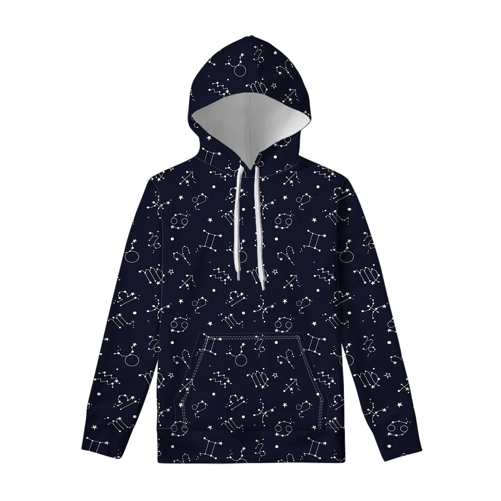 Zodiac Star Signs Pattern Print Pullover Hoodie
