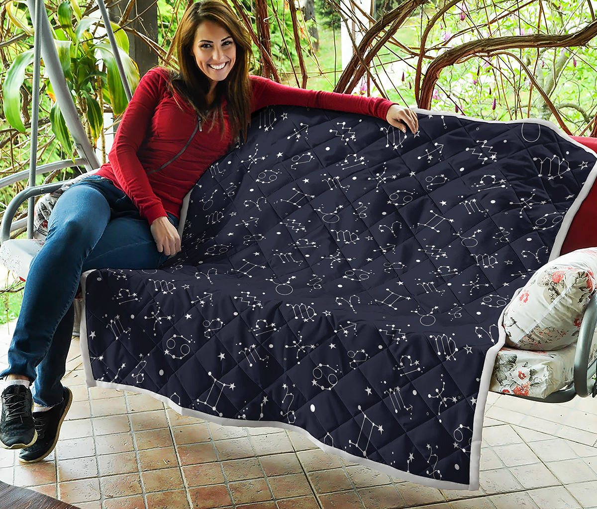 Zodiac Star Signs Pattern Print Quilt