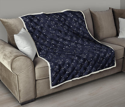 Zodiac Star Signs Pattern Print Quilt