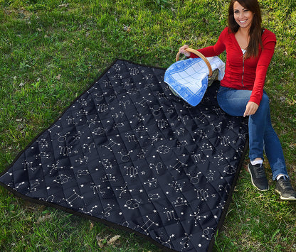 Zodiac Star Signs Pattern Print Quilt