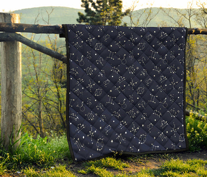 Zodiac Star Signs Pattern Print Quilt