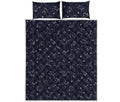 Zodiac Star Signs Pattern Print Quilt Bed Set