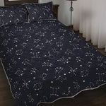 Zodiac Star Signs Pattern Print Quilt Bed Set
