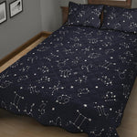 Zodiac Star Signs Pattern Print Quilt Bed Set