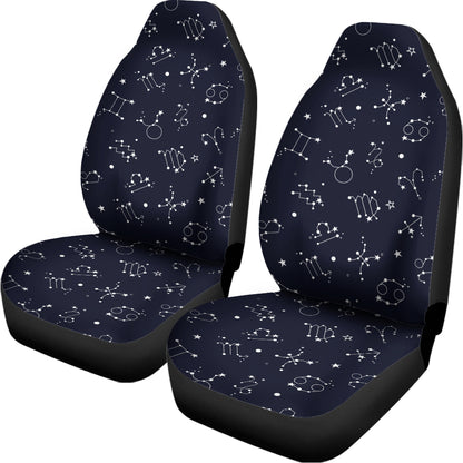 Zodiac Star Signs Pattern Print Universal Fit Car Seat Covers