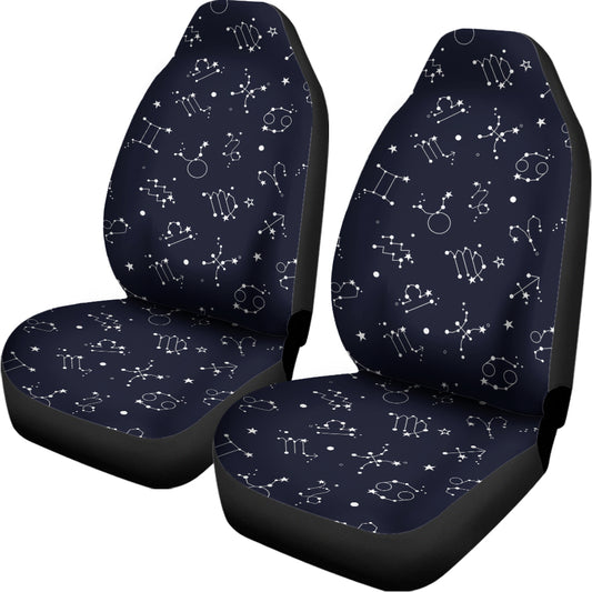 Zodiac Star Signs Pattern Print Universal Fit Car Seat Covers