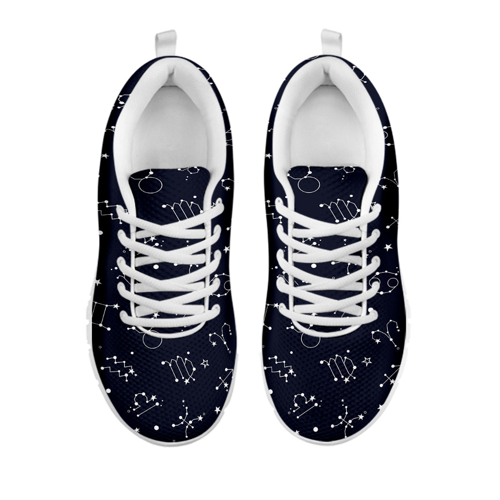 Zodiac Star Signs Pattern Print White Sneakers